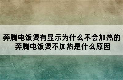 奔腾电饭煲有显示为什么不会加热的 奔腾电饭煲不加热是什么原因